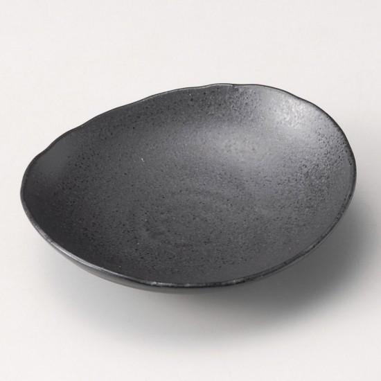 黒楕円皿 小 和食器 フルーツ皿・銘々皿・取皿 業務用 約13.2cm 和食