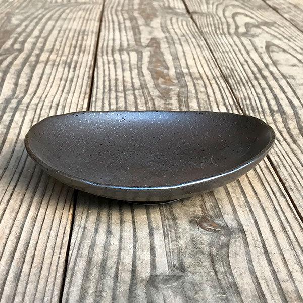 黒楕円皿 小 和食器 フルーツ皿・銘々皿・取皿 業務用 約13.2cm 和食