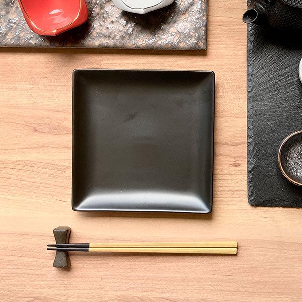 ブランシェ2 黒 スクエアー17皿 黒い器 洋食器 正角プレート（S） 業務