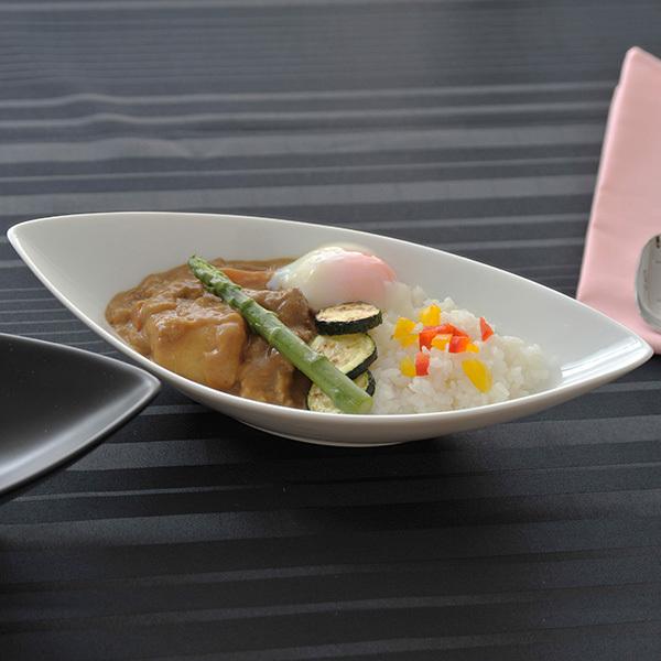 ブランシェ2 白 舟型深鉢L 白い器 洋食器 楕円・変形ボール（M） 業務