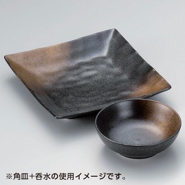 備前風金茶吹正角皿（大） 18cm 和食器 天皿 業務用 : 業務用食器専門