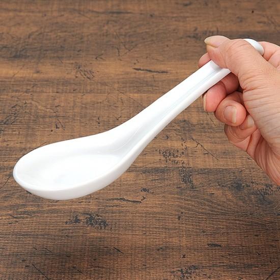 6.0片掛レンゲ 中華食器 レンゲ 業務用 約20cm 強化磁器 白 れんげ