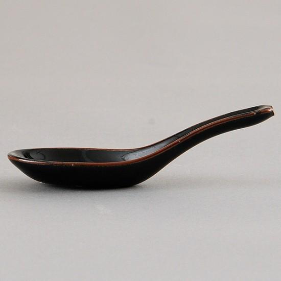 天目レンゲ 中華食器 レンゲ 業務用 約14cm 磁器製 黒 れんげ ラーメン