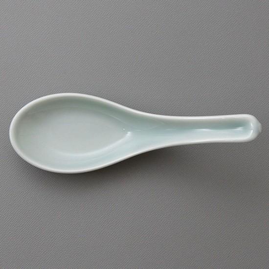 青磁F型中レンゲ 中華食器 レンゲ 業務用 約14cm 磁器製 れんげ