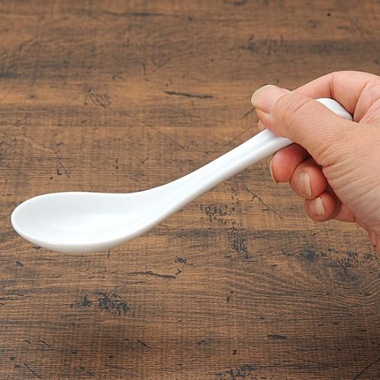 手長反レンゲ 中華食器 レンゲ 業務用 約17.3cm 磁器製 白 れんげ