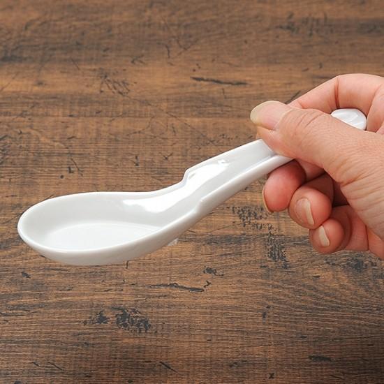 引掛細レンゲ アゴ付 中華食器 レンゲ 業務用 約15.2cm 磁器製 白