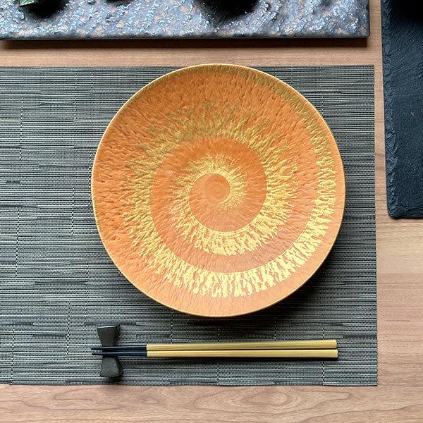 金彩とちり丸皿 和食器 丸皿（中） 業務用 約22.7cm 和食 和風 中皿