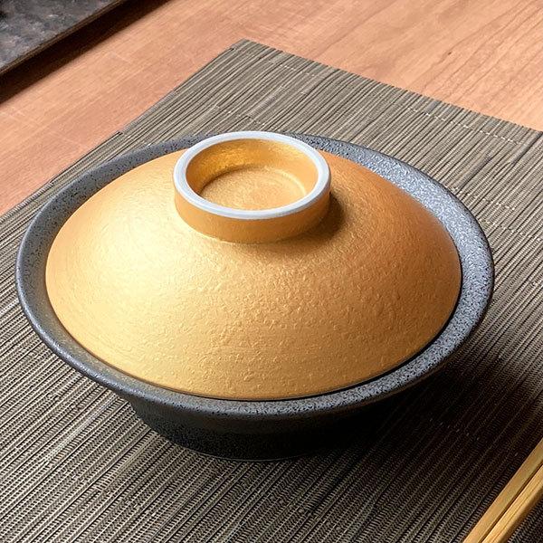 金彩黒油滴平蓋向 和食器 蓋向・円菓子碗 業務用 約17.1cm 和食 和風