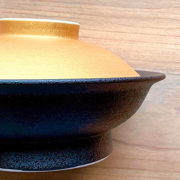 金彩黒油滴平蓋向 和食器 蓋向・円菓子碗 業務用 約17.1cm 和食 和風