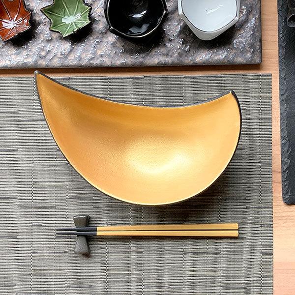 雲母金三日月鉢 和食器 刺身鉢・向付 業務用 約22.5cm 中鉢 刺身 刺身