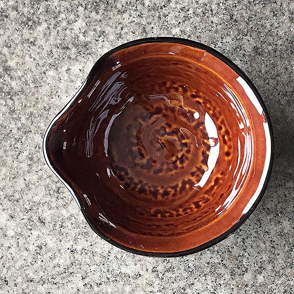 アメ釉丸片口小付 和食器 小付 業務用 約9.2cm : 業務用食器専門