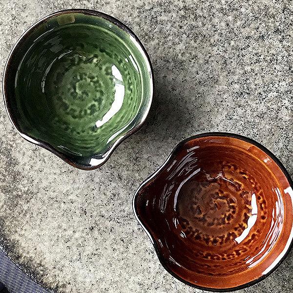 アメ釉丸片口小付 和食器 小付 業務用 約9.2cm : 業務用食器専門