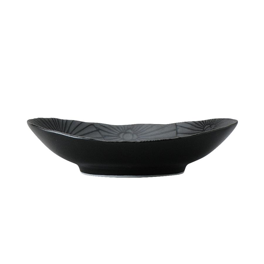 和傘黒マット16cm楕円深皿 約16.3cm 和食器 楕円皿 業務用 : 業務用