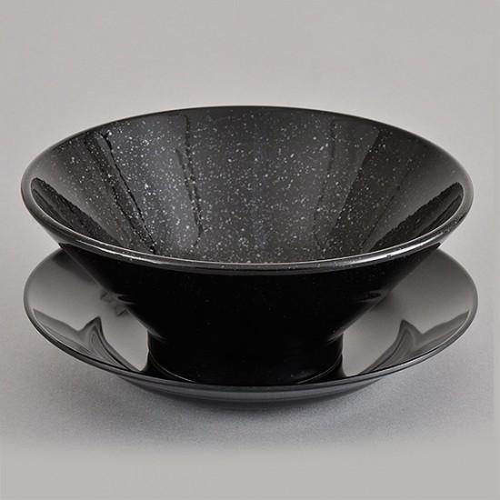 6.5寸切立高台丼 黒御影 中華食器 ラーメン丼 業務用 らーめん丼