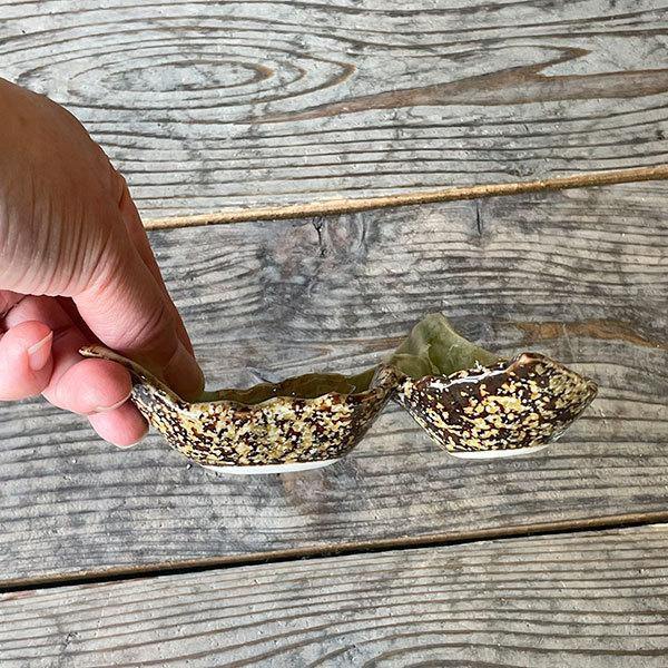 緑彩双葉小付 和食器 珍味 業務用 約13.7cm 和食 和風 先付 小鉢 小