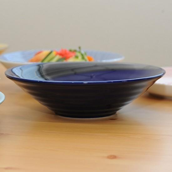 銀彩ブルーリップル7.0鉢 和食器 麺皿・麺鉢 業務用 約23.2cm 和食