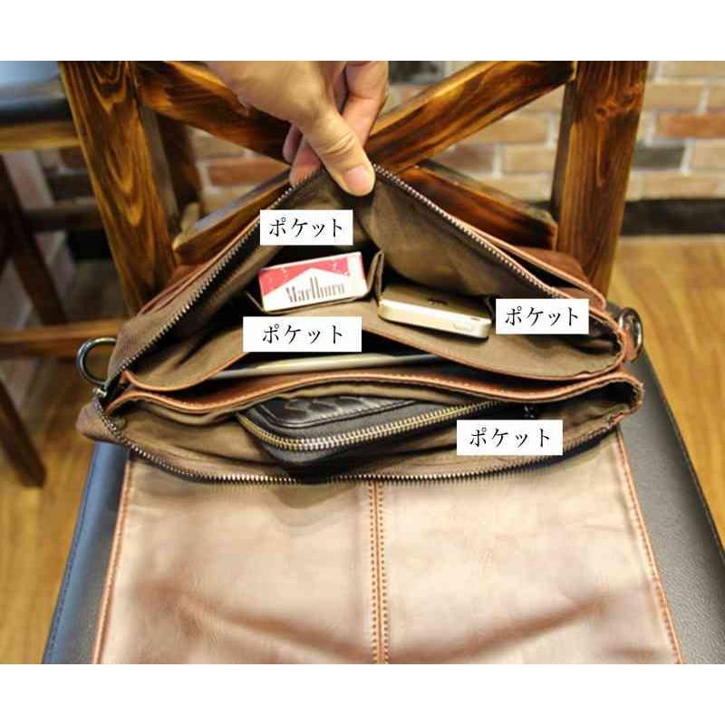 ショルダーバッグ メンズ かっこいい シンプル レザー 20代 斜めがけ