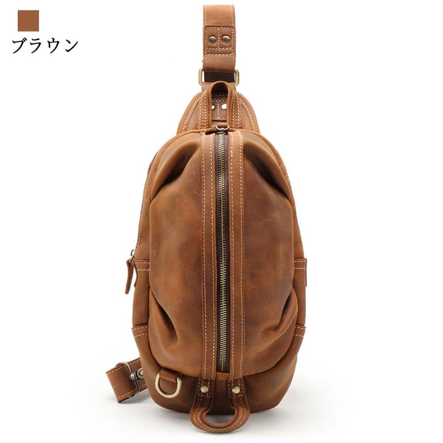 ボディバッグ メンズ レトロデザインボディバッグ 20代 レザー 大きめ