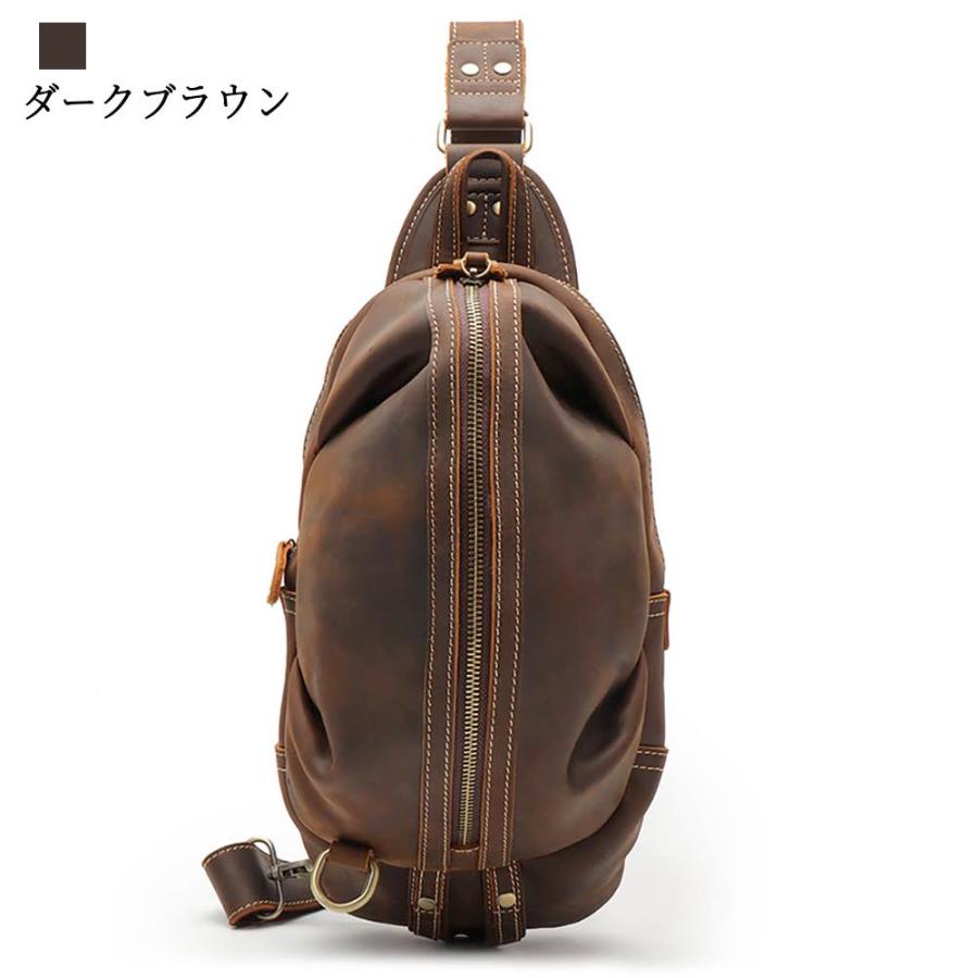 ボディバッグ メンズ レトロデザインボディバッグ 20代 レザー 大きめ