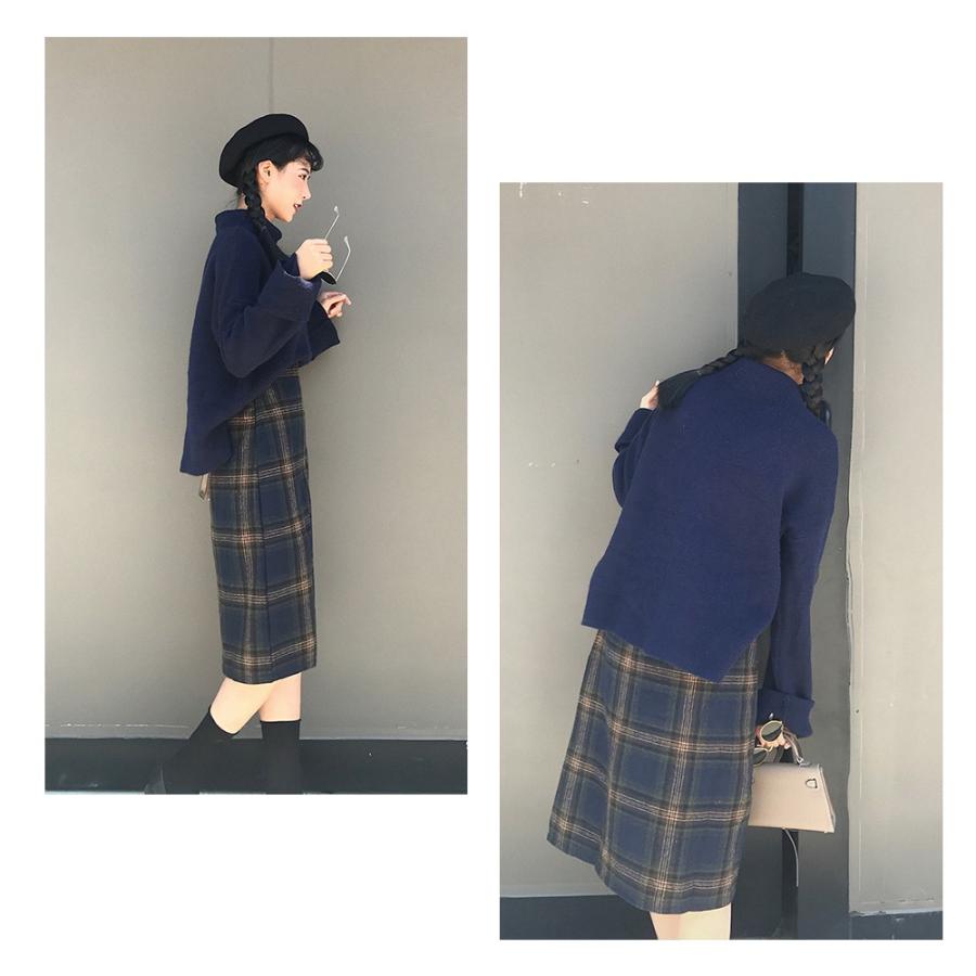 タイトスカート チェックスカート レディース 膝丈 ひざ丈 人気