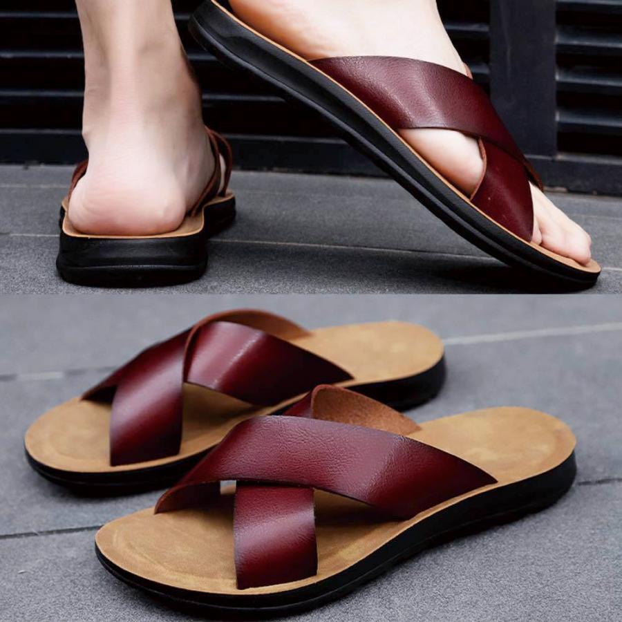 サンダル メンズ レザークロスサンダル 安い 20代 人気 40代 30代 春