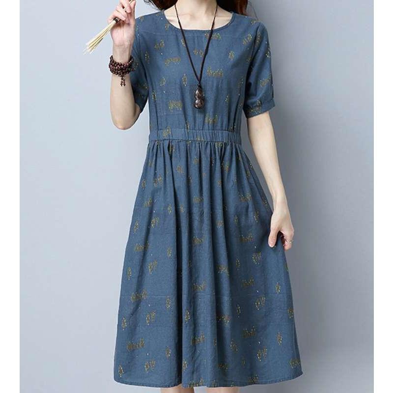 ワンピース レディース かわいい シンプル おしゃれ 春 半袖 夏 60代