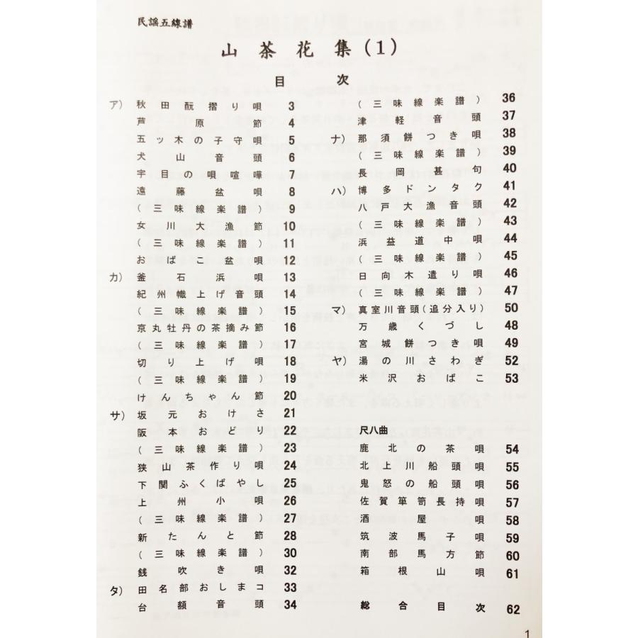 日本の民謡 五線譜」お気に入り・山茶花集(1)〜唄いやすい楽譜〜民謡