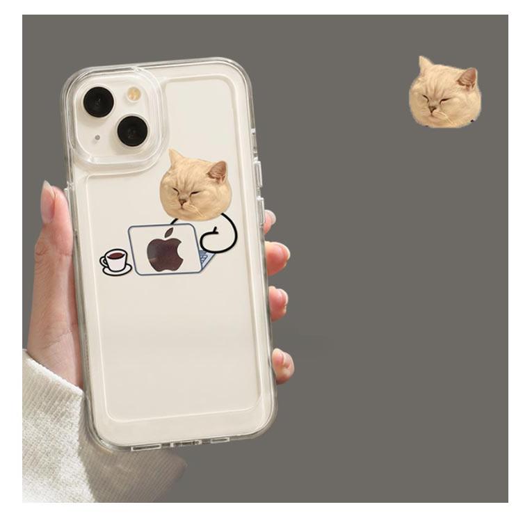 iPhone15 pro ケース おもしろ iPhone 15 クリア アップルマーク iPhoneケース 韓国 かわいい 猫 イヌ 犬 柴犬 ポメラ｜minoaka｜12