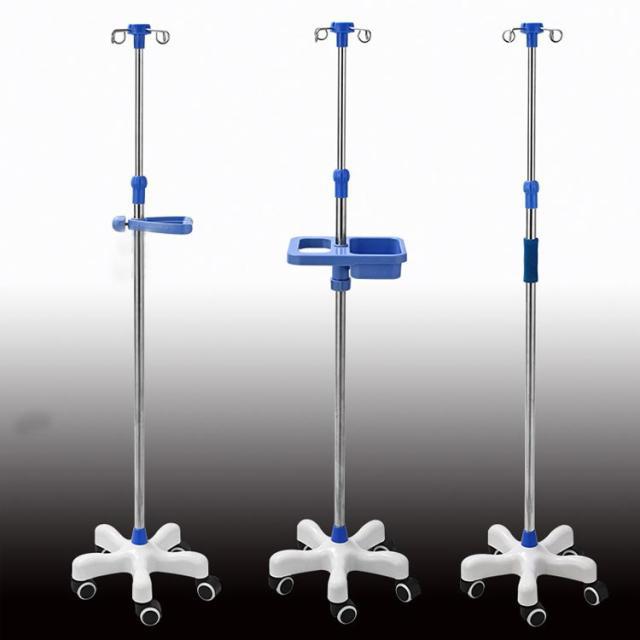 点滴スタンド IVスタンド フック付き 110〜200cm 伸縮 高さ調整 トレー