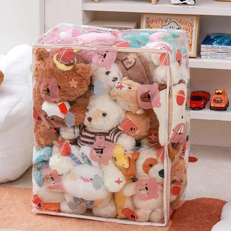 2個セット ぬいぐるみ収納袋 おもちゃ収納 ぬいぐるみ 収納 透明
