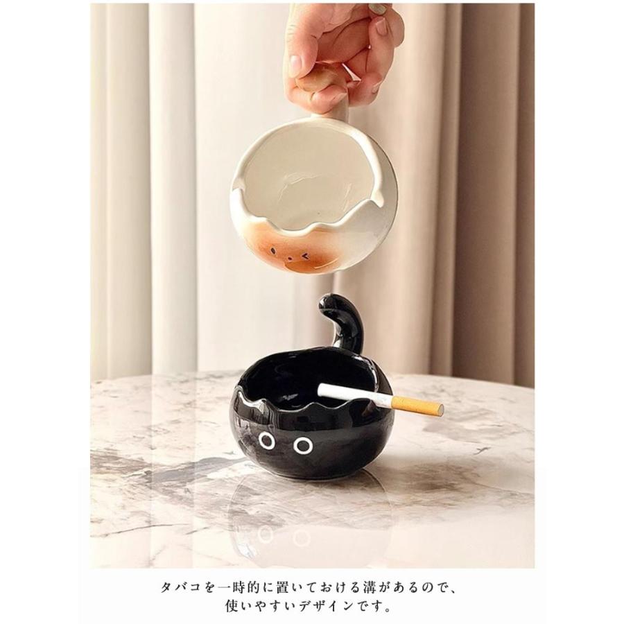 灰皿 ネコ型 陶器 アッシュトレイ 喫煙具 吸い殻入れ タバコ置き