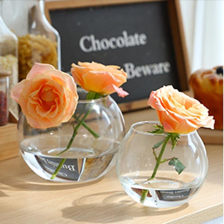 金魚鉢 花瓶 フラワーベース 丸型金魚鉢 水槽 小型水槽 飼育水槽 ミニ