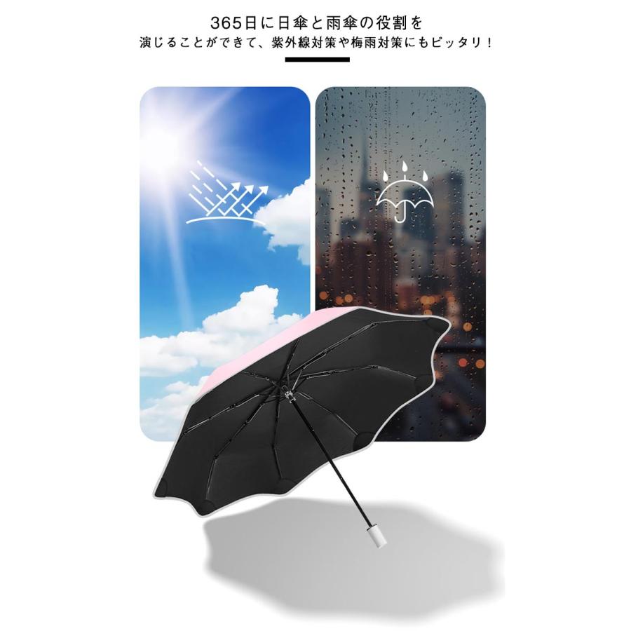 日傘 隠れ露先 人に刺さらない 折りたたみ傘 UVカット 晴雨兼用 UPF50