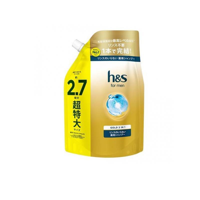 5個セット クーポン有 h＆s for men ゴールド 2in1 リンスのいらない薬用シャンプー  詰め替え用 超特大 800mL 2980円以上で注文可能 h&s for men ゴールド 2in1 リンスのいらない