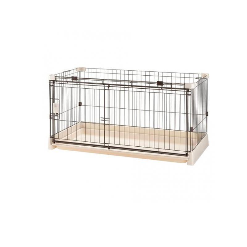 リッチェル 犬用 もっとお掃除簡単ペットサークル120-60 本体 アイボリー 1組入 (1個)