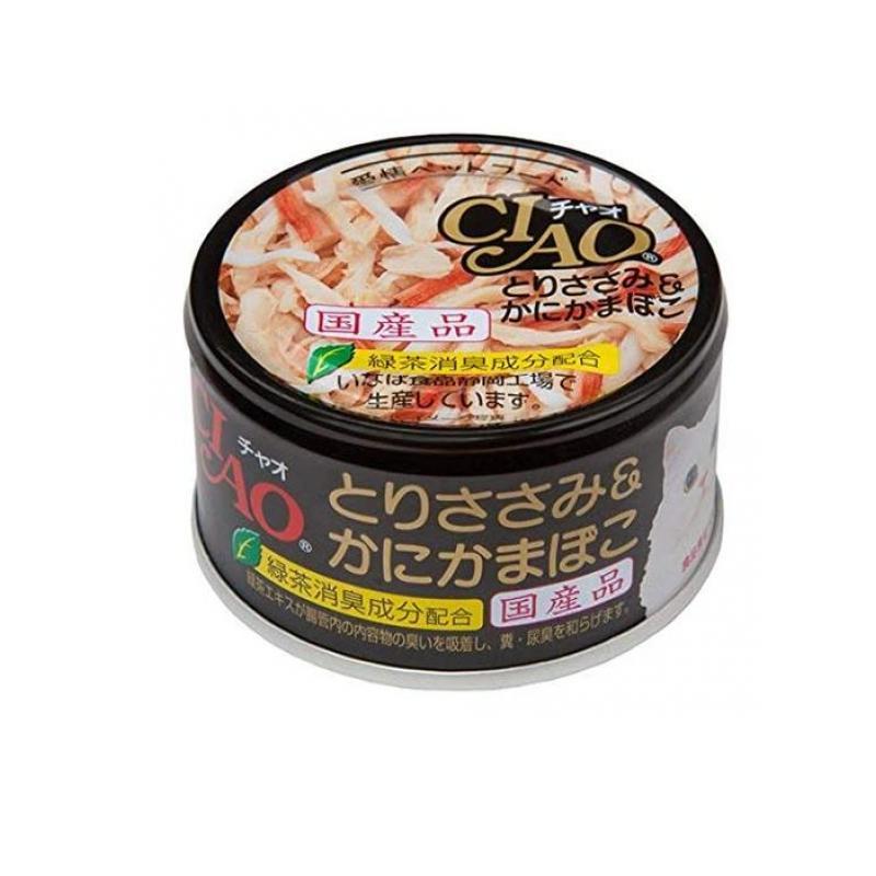 いなば CIAO(チャオ) ホワイティ 猫缶 とりささみ&かにかまぼこ 85g (1