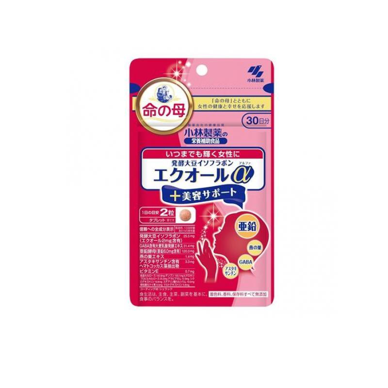 発酵大豆イソフラボン　エクオール　命の母　30日分×4袋☆2027.9☆小林製薬 命の母 発酵大豆イソフラボン エクオールα+美容サポート 30日分 60粒