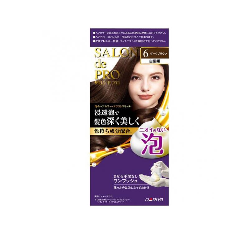 サロンドプロ　白髪染め　6ダークブラウン　16個　ニオイのない　泡 サロンドプロ 泡のヘアカラー・エクストラリッチ 白髪用 6 ダーク