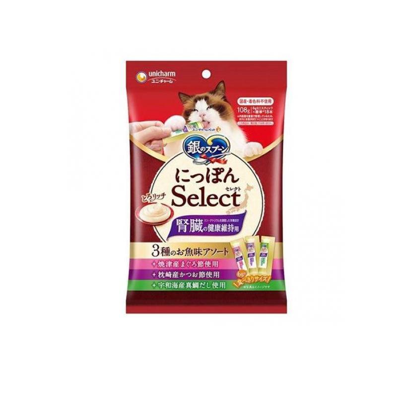 銀のスプーン おやつ にっぽんSelect とろリッチ 腎臓の健康維持用 3種のお魚味アソート 108g (1個) | unicharm