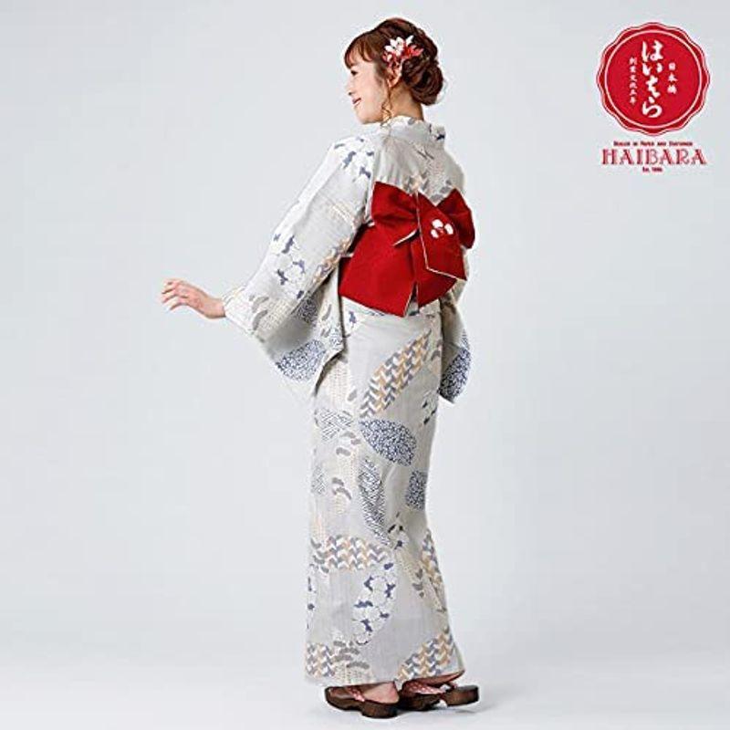 浴衣 レディース 単品 榛原 花取り千代紙 白群 亜麻色 HAIBARA(はいばら) (亜麻色) 亜麻色 レディース 単品 榛原 花取り千代紙 白群 HAIBARA はいばら サイズ