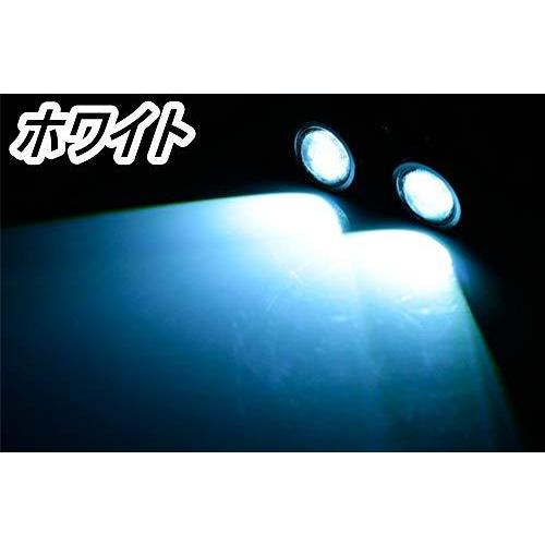 バイク ミラーマウント ペア 3チップ ランプ 青 ホワイト 12V イーグル アイ LED ランプ  ホワイト ブルー｜minori-y2｜02