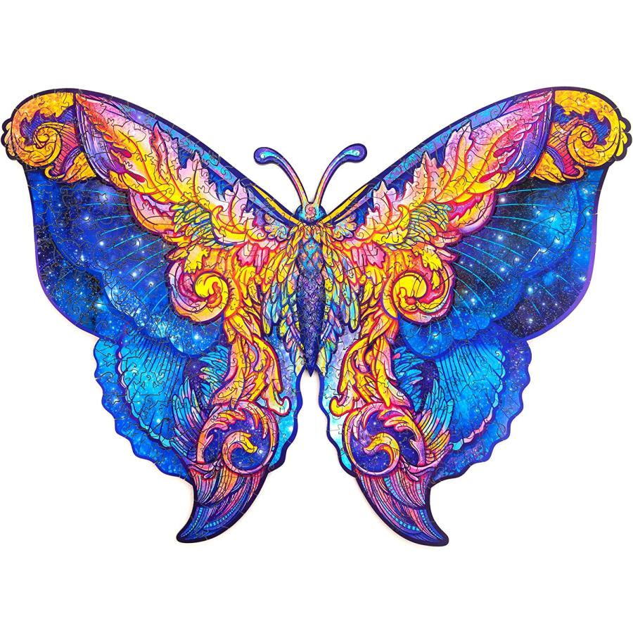 独特な 送料無料 Unidragon 木製パズル ジグソー 大人と子供への最高のギフト ユニークな形のジグソー ピース インターギャラクシー 蝶 60 X 44 Cm ジグソーパズル Www Fundasen Com Ec