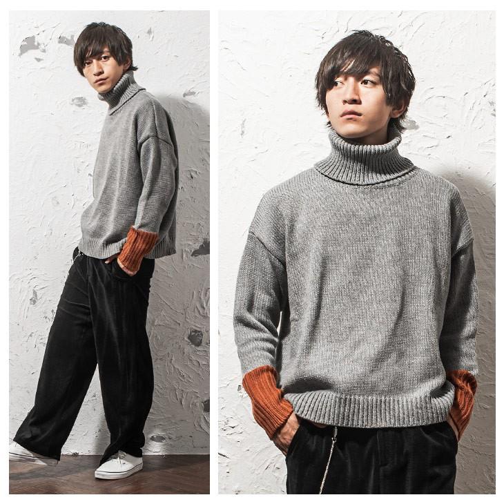 ファッションのインスピレーション 50 メンズ タートルネック セーター 重ね着