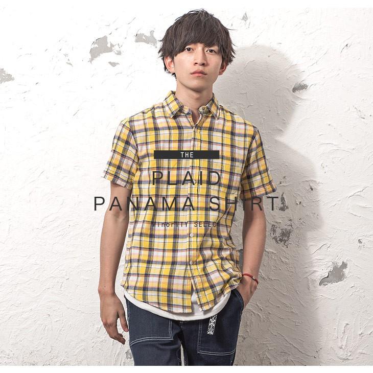 シャツ メンズ 半袖シャツ パナマシャツ チェック 生地 チェック柄 シャツ 半袖 シャツ コットン カジュアルシャツ 秋服 秋 冬服 秋冬 Minority Yahoo 店 通販 Yahoo ショッピング