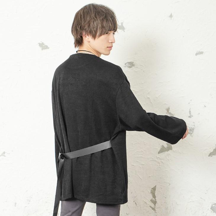 ニット メンズ ロング丈 セーター ビッグシルエット ロングニット 長袖 オーバーサイズ セーター ベルト付きニット 長袖 無地 モード系 秋服 秋 冬服 秋冬 Minority Yahoo 店 通販 Yahoo ショッピング