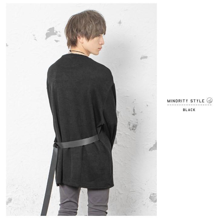 ニット メンズ ロング丈 セーター ビッグシルエット ロングニット 長袖 オーバーサイズ セーター ベルト付きニット 長袖 無地 モード系 秋服 秋 冬服 秋冬 Minority Yahoo 店 通販 Yahoo ショッピング