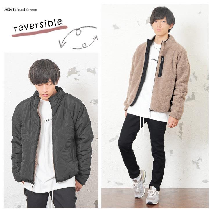 ボアブルゾン メンズ フリースジャケット メンズ ブルゾン メンズ 冬 アウター メンズ 大きいサイズ ビッグシルエット リバーシブルボアジャケット 冬 Minority Yahoo 店 通販 Yahoo ショッピング