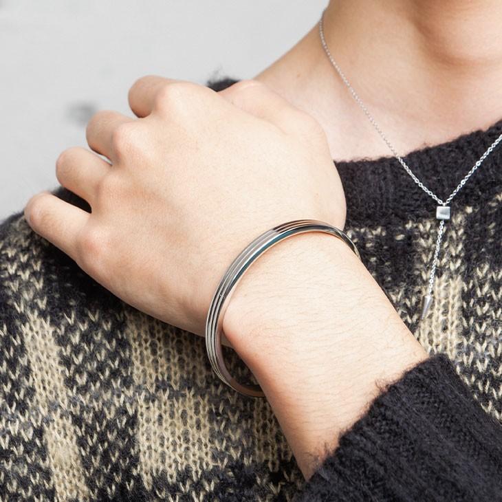 バングル メンズ ブレスレット シルバー アクセサリー バングル スチール つけっぱなし プレート プレゼント 誕生日プレゼント 秋 Minority Yahoo 店 通販 Yahoo ショッピング