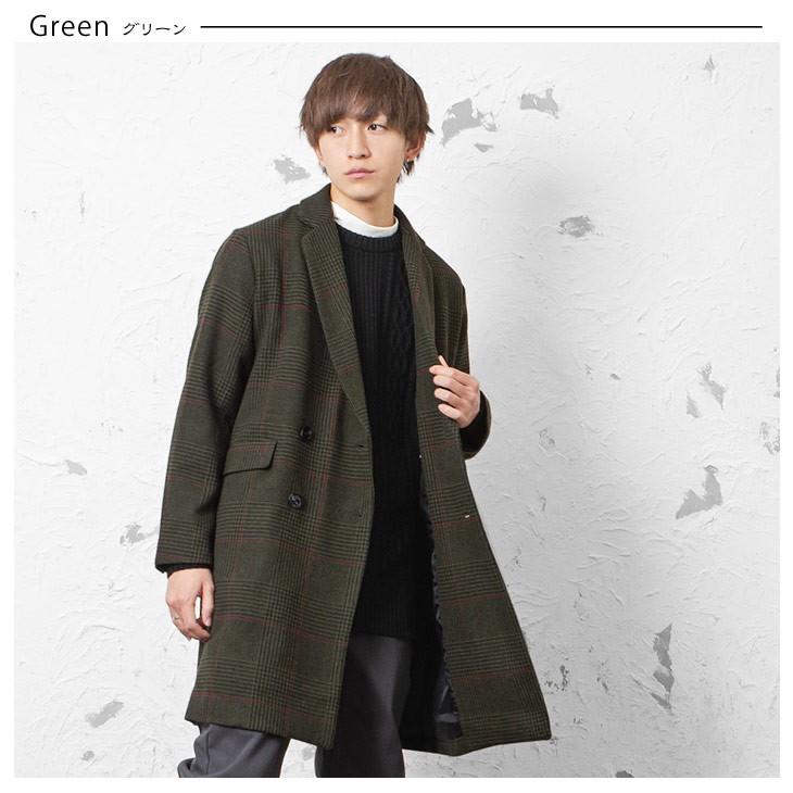 6 5 土 はポイント5倍 チェスターコート メンズ ロング チェスターコート ダブルチェスターコート ビッグシルエット チェックコート 大きいサイズ Minority Yahoo 店 通販 Yahoo ショッピング