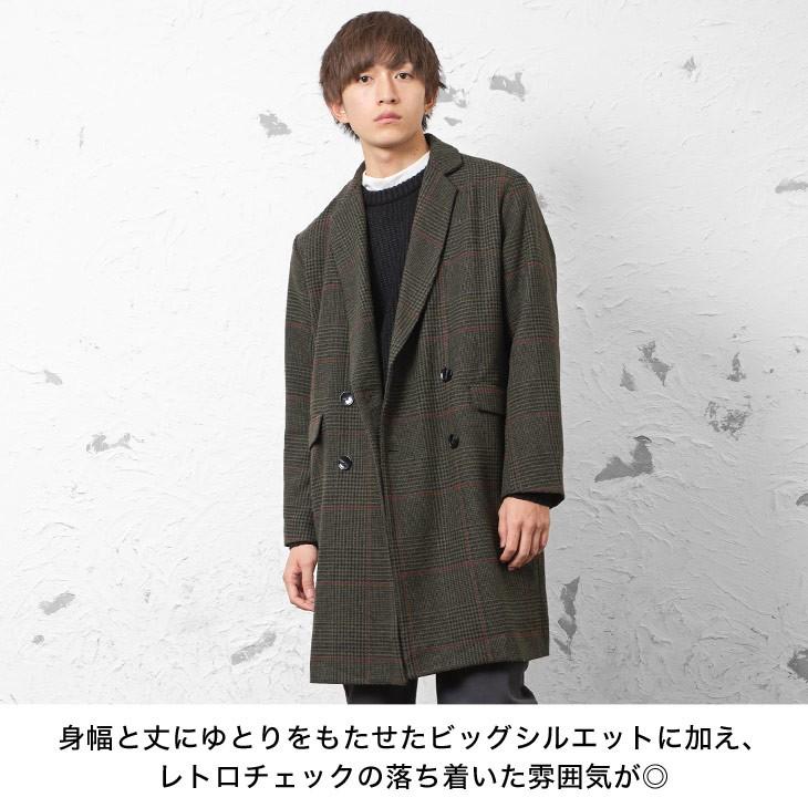 4 15 木 はポイント5倍 チェスターコート メンズ ロング チェスターコート ダブルチェスターコート ビッグシルエット チェックコート 大きいサイズ Minority Yahoo 店 通販 Yahoo ショッピング
